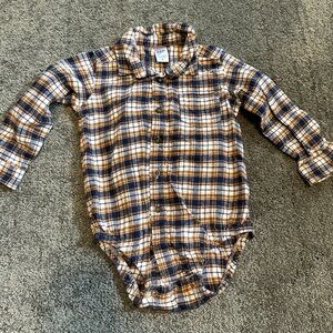 Carter's Blue and Brown Plaid Button Down Shirt